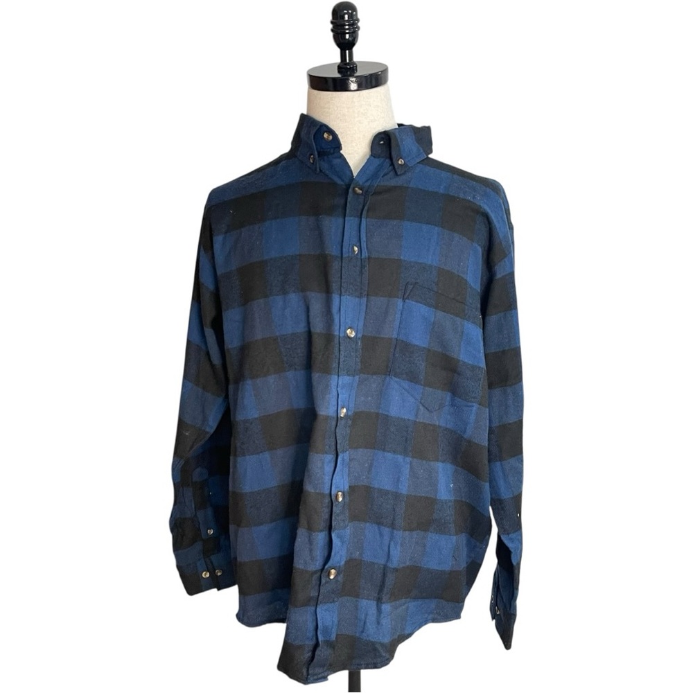 Casual Country Outfitters Buffalo Plaid Flannel Shirt Blue Black